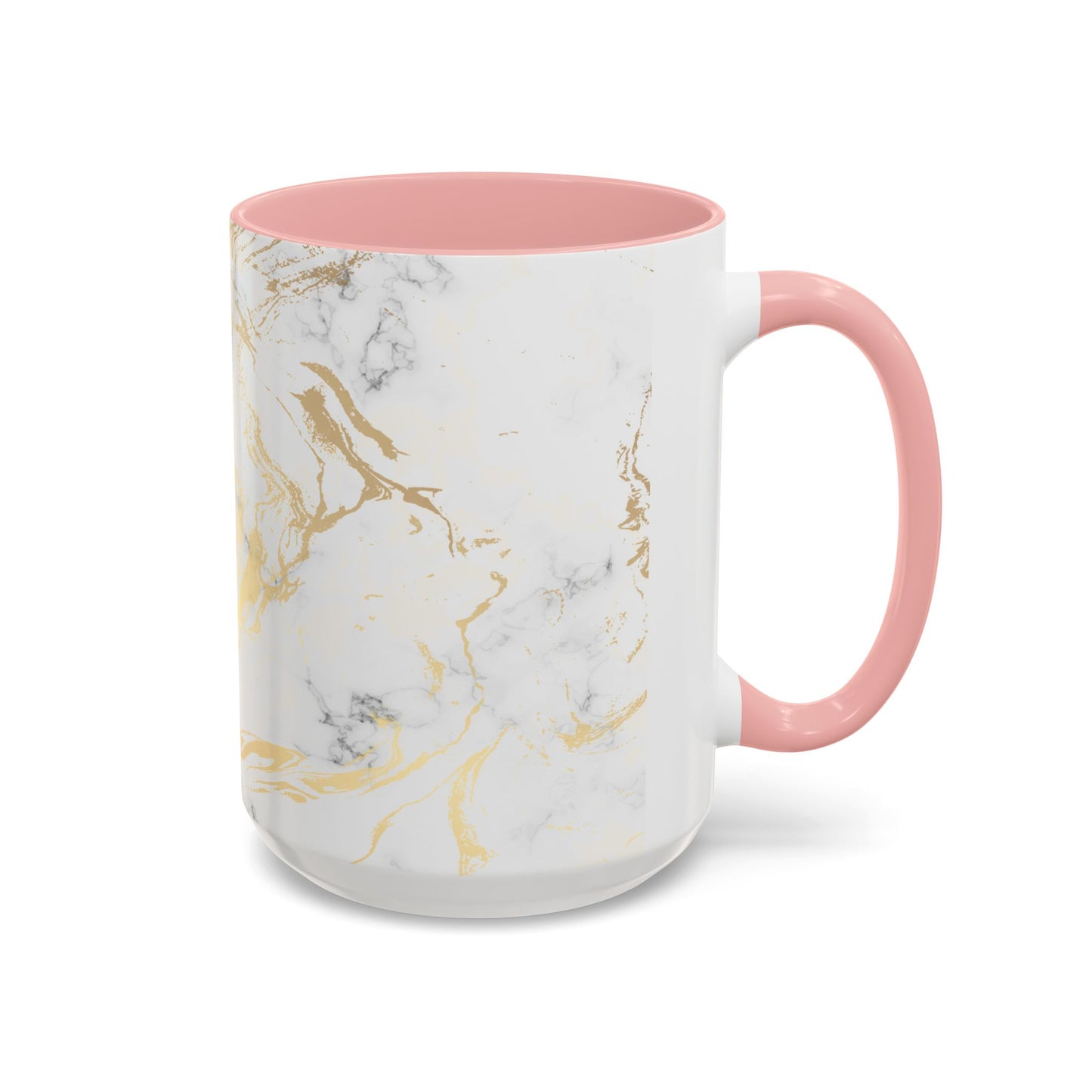 Gold Marble Accent Coffee Mug – Two-Tone Ceramic Cup 11oz & 15oz