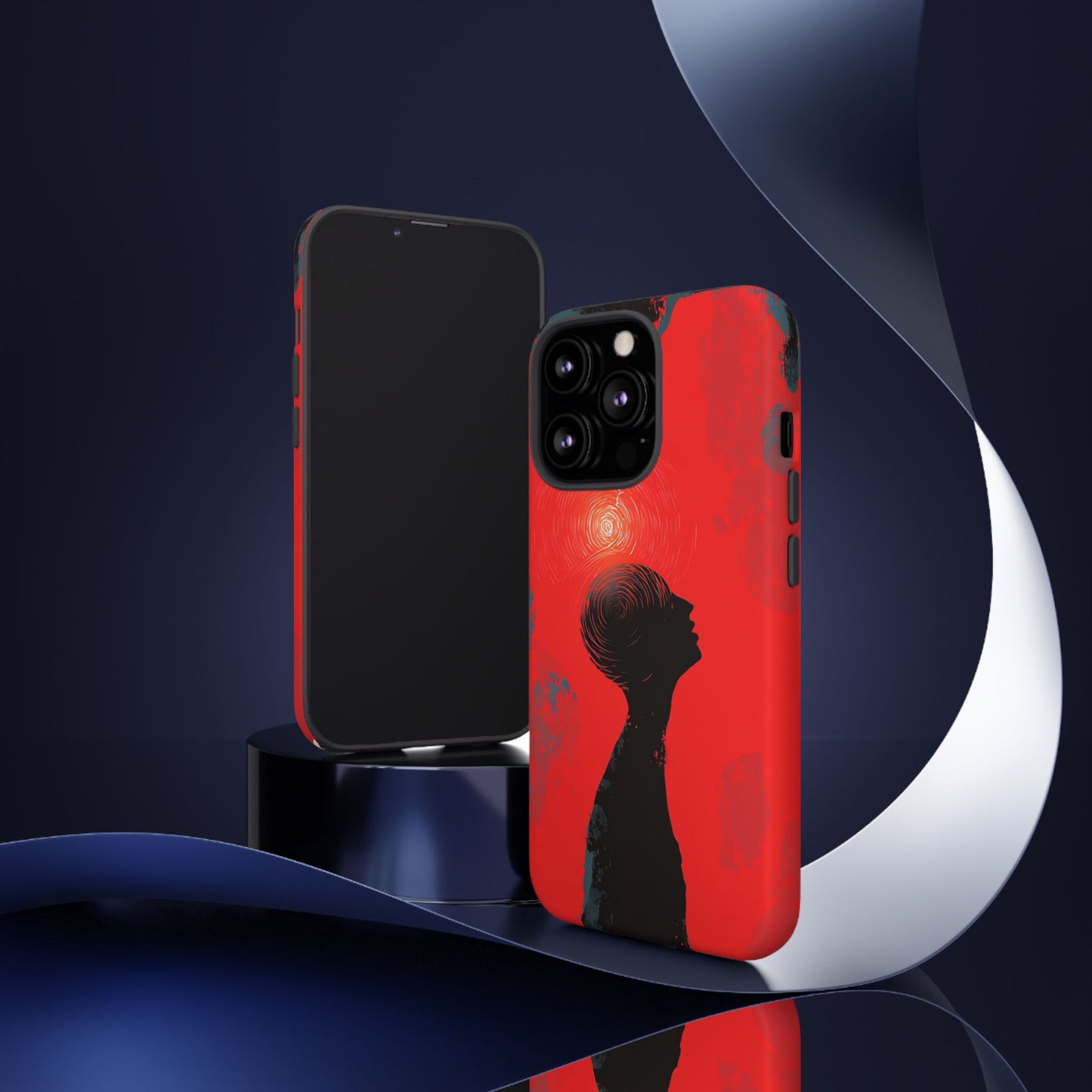 Mental Eclipse | Bold Surreal Art for Deep Thinkers – Red & Black Abstract Design
