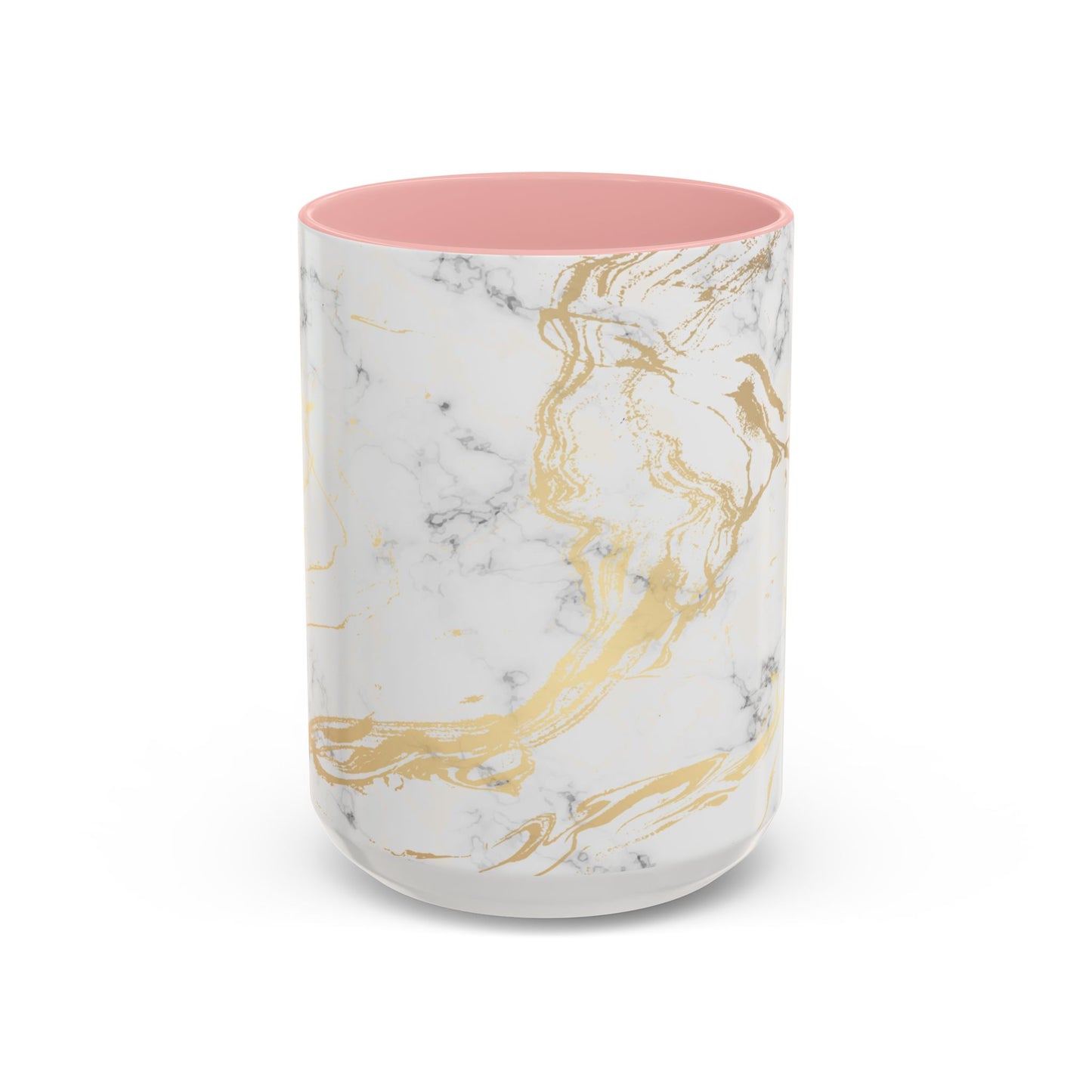 Gold Marble Accent Coffee Mug – Two-Tone Ceramic Cup 11oz & 15oz