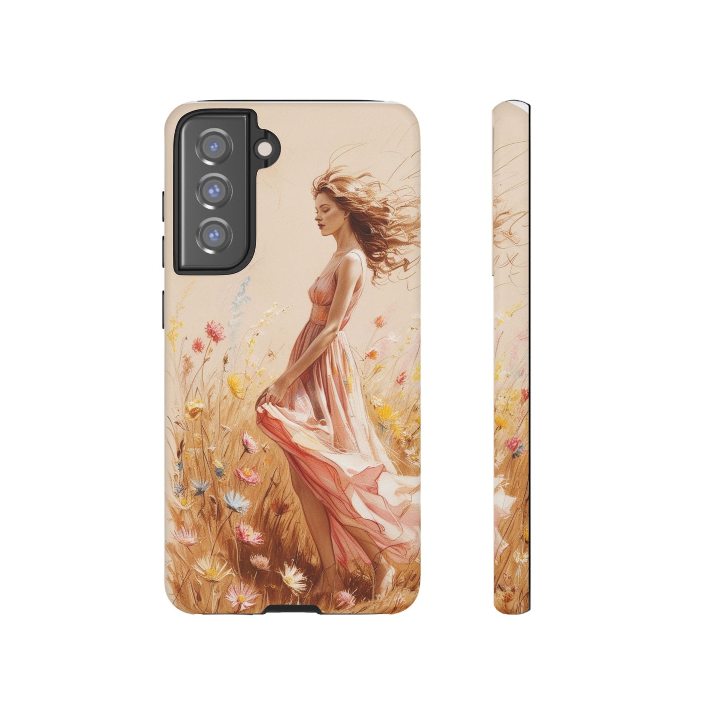 Phone Case - Vintage Woman Art Tough Case - Shockproof Matte & Glossy Finish