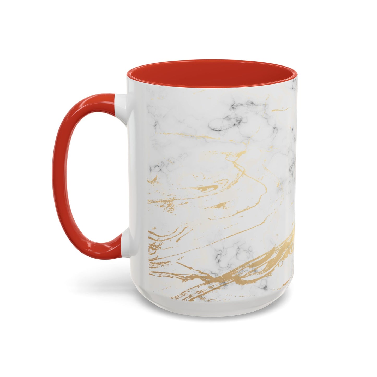 Gold Marble Accent Coffee Mug – Two-Tone Ceramic Cup 11oz & 15oz