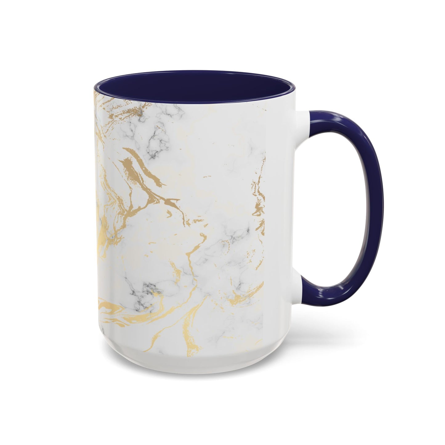 Gold Marble Accent Coffee Mug – Two-Tone Ceramic Cup 11oz & 15oz