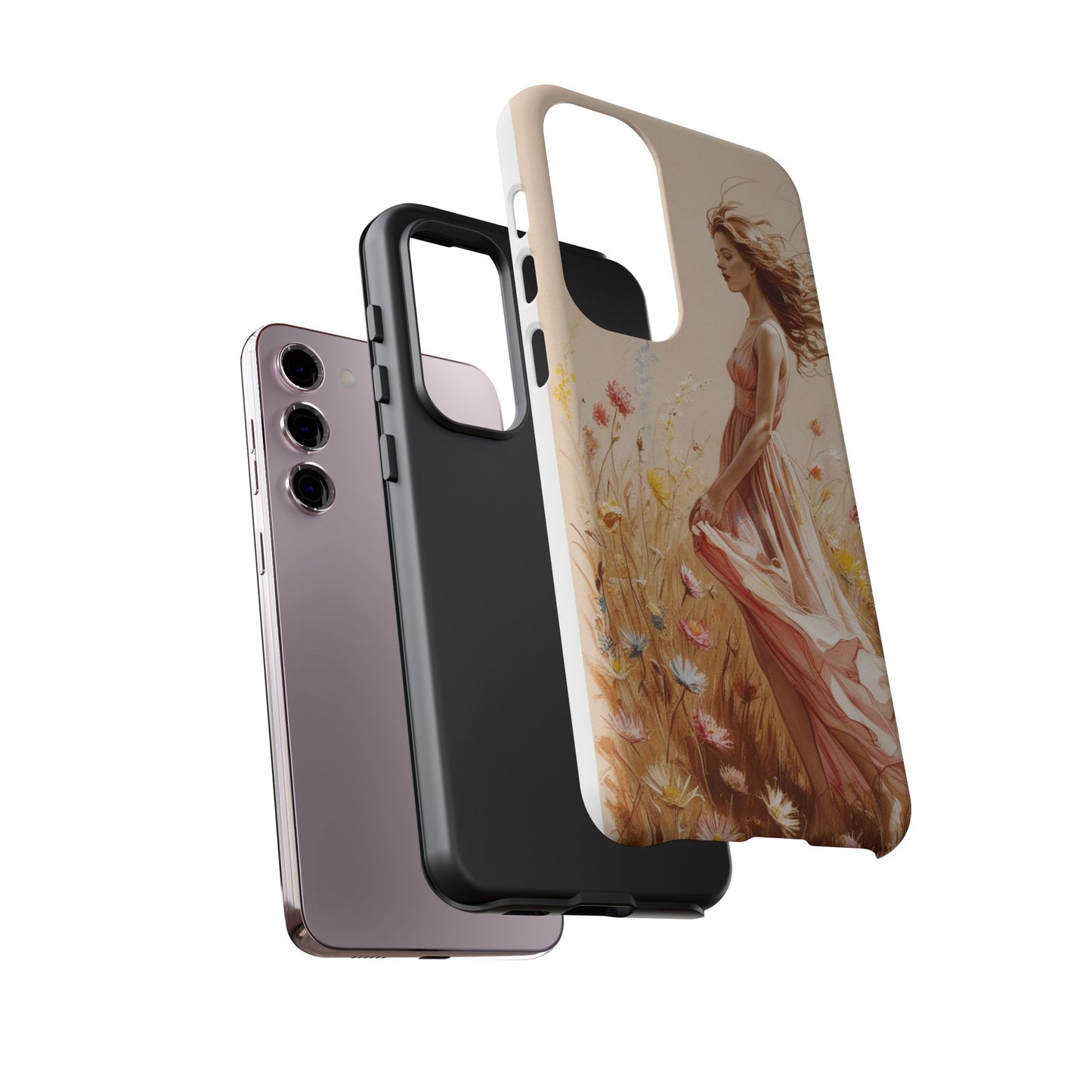 Phone Case - Vintage Woman Art Tough Case - Shockproof Matte & Glossy Finish