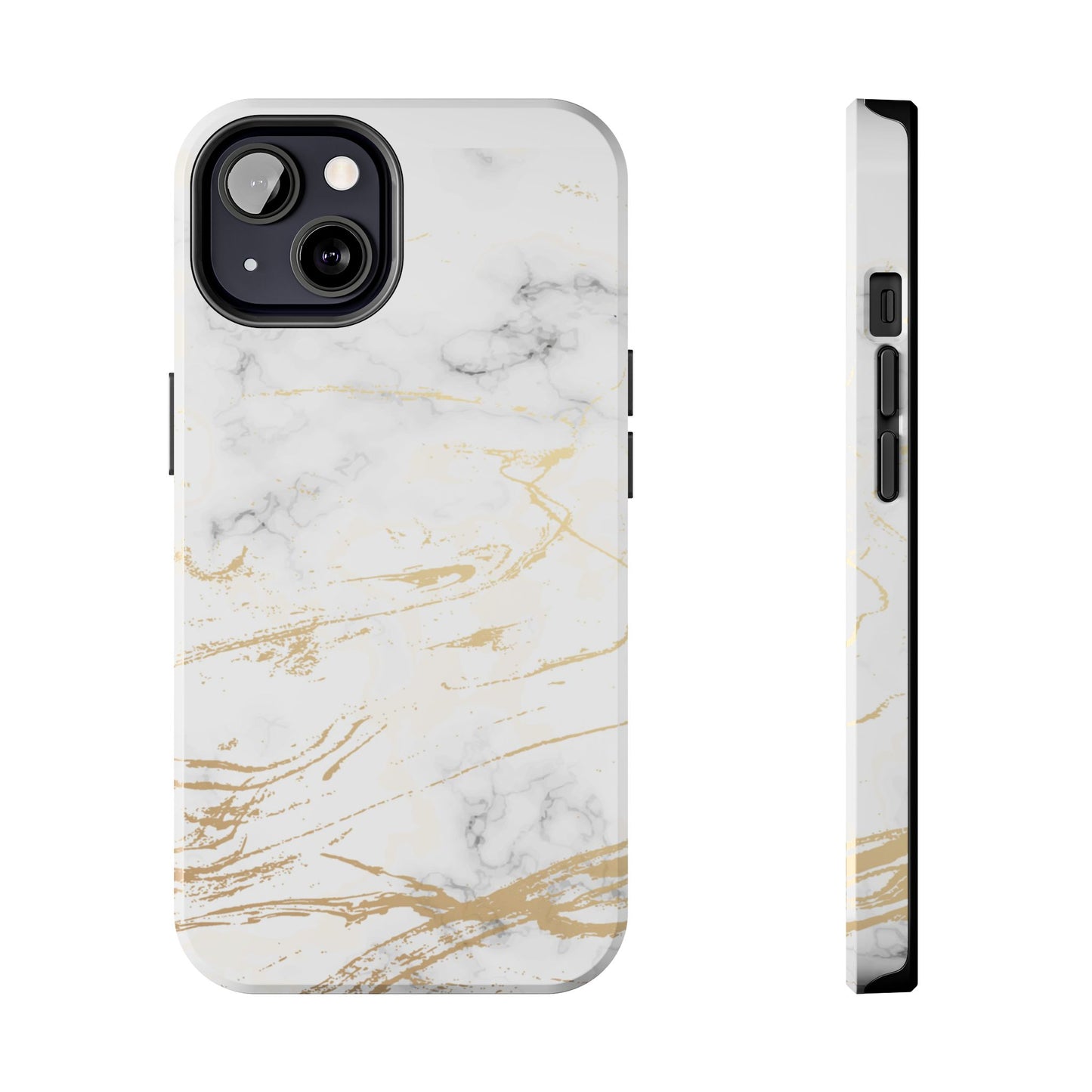 Gold Marble Tough Phone Case – Shockproof Luxury Cover for iPhone & Samsung