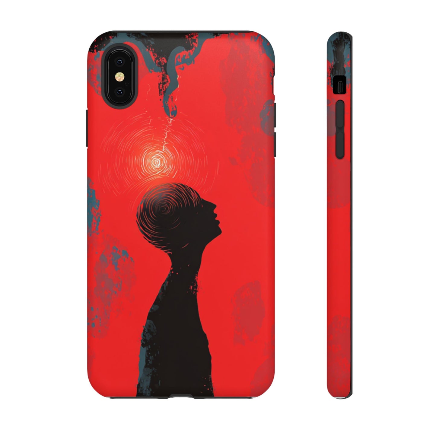Mental Eclipse | Bold Surreal Art for Deep Thinkers – Red & Black Abstract Design