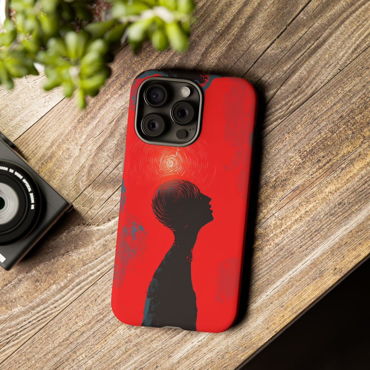 Mental Eclipse | Bold Surreal Art for Deep Thinkers – Red & Black Abstract Design