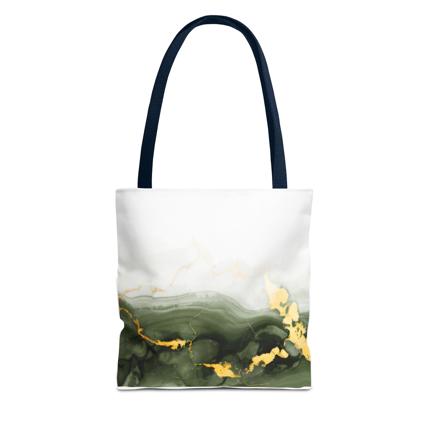 Green Marble Tote Bag – All Over Print Elegant Carryall