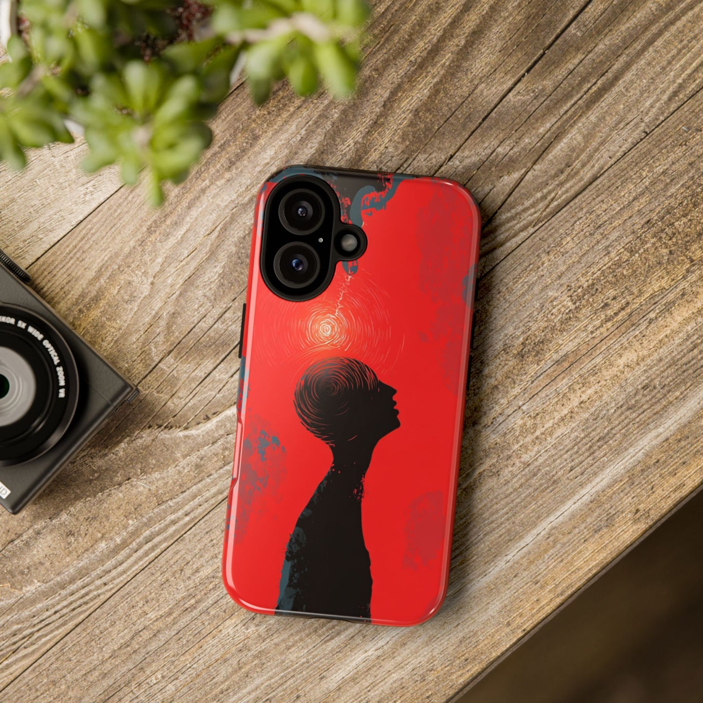 Mental Eclipse | Bold Surreal Art for Deep Thinkers – Red & Black Abstract Design
