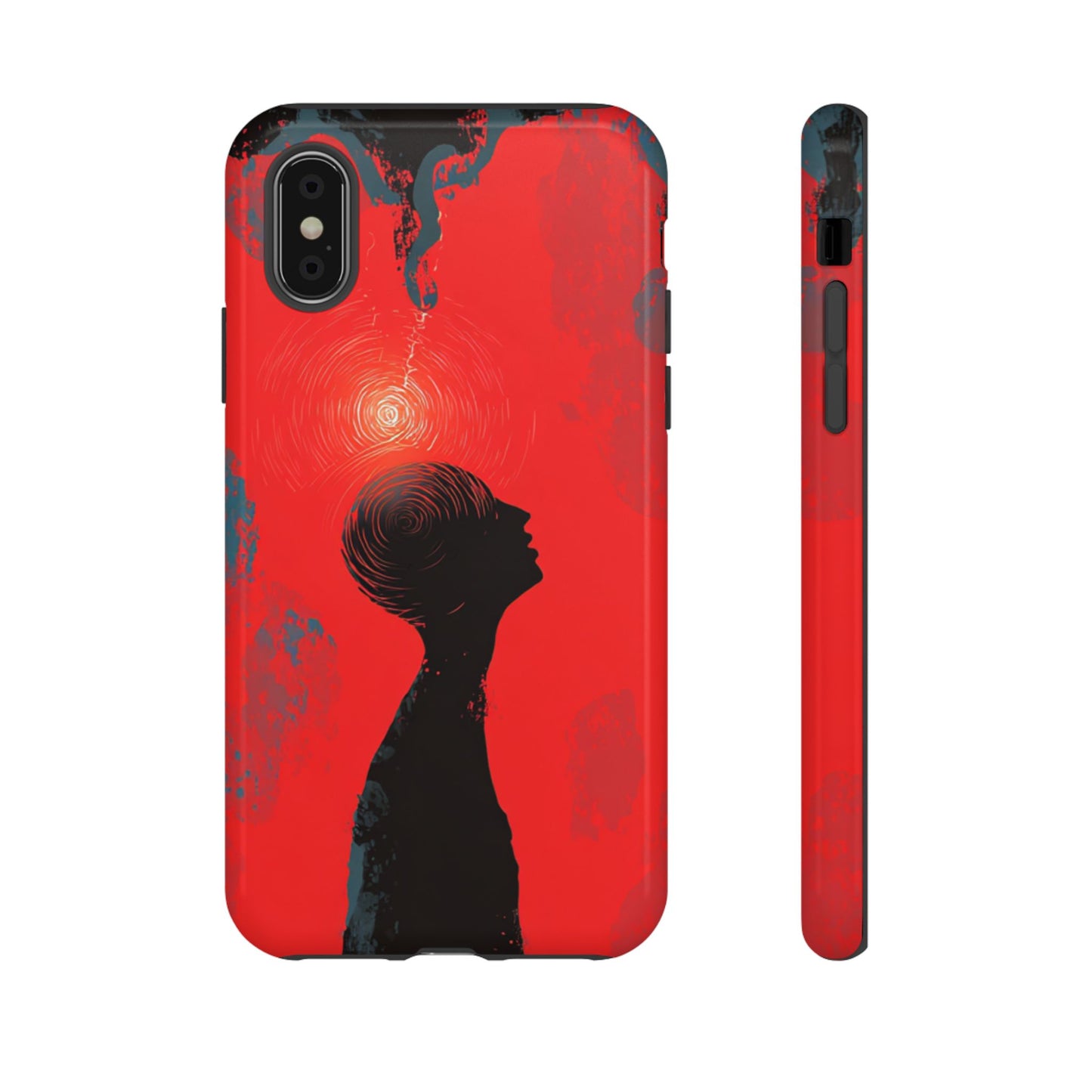 Mental Eclipse | Bold Surreal Art for Deep Thinkers – Red & Black Abstract Design