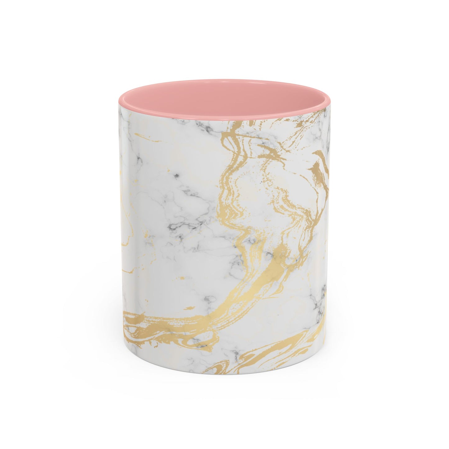Gold Marble Accent Coffee Mug – Two-Tone Ceramic Cup 11oz & 15oz