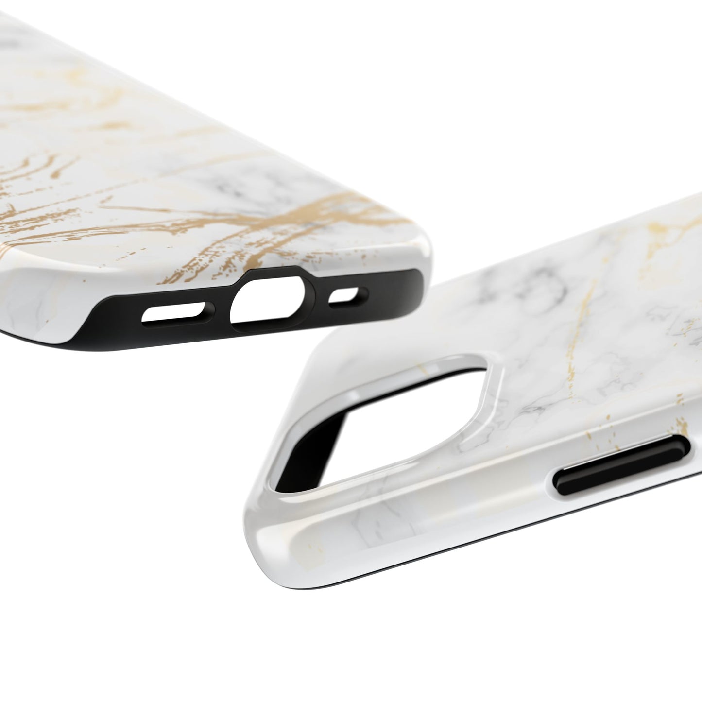 Gold Marble Tough Phone Case – Shockproof Luxury Cover for iPhone & Samsung