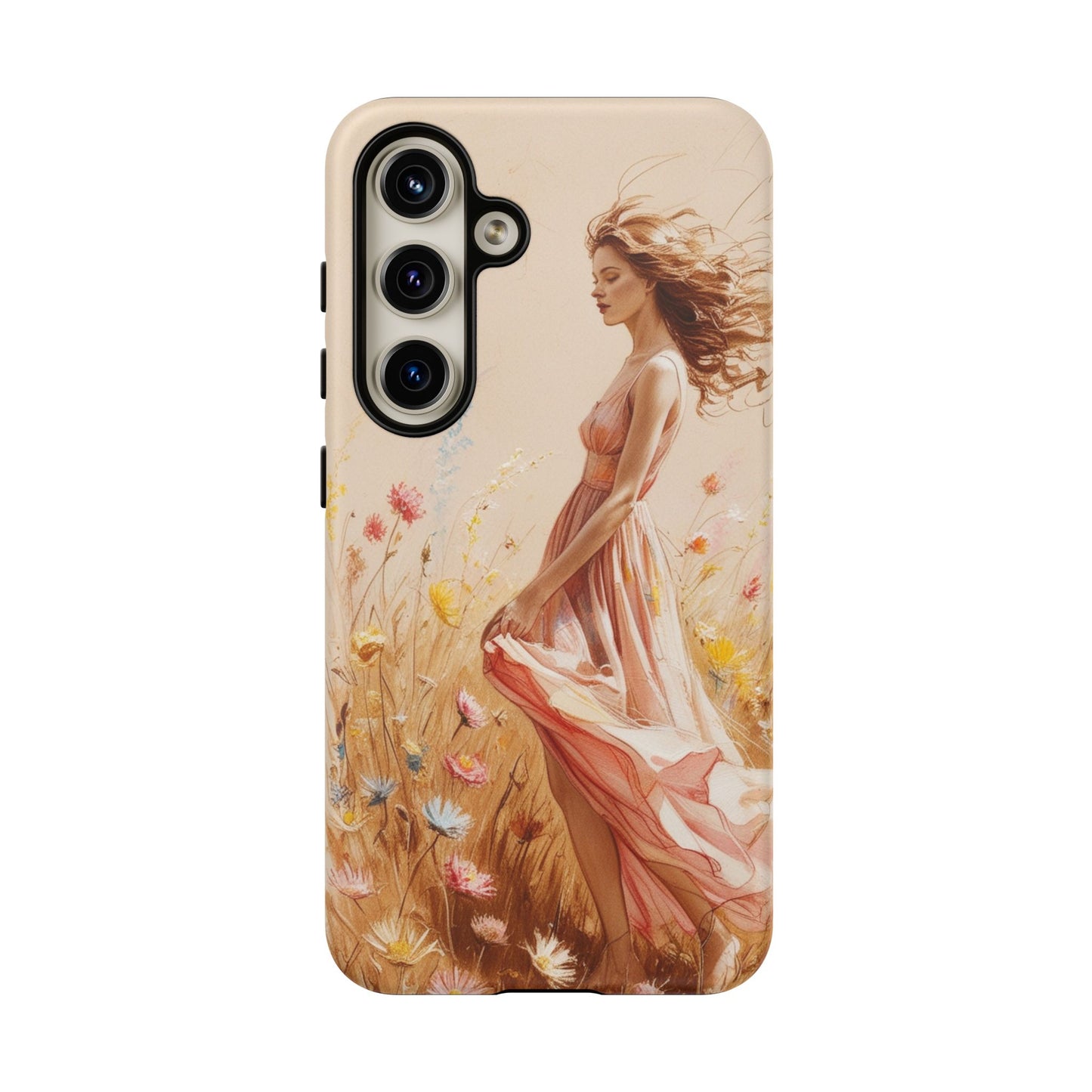 Phone Case - Vintage Woman Art Tough Case - Shockproof Matte & Glossy Finish