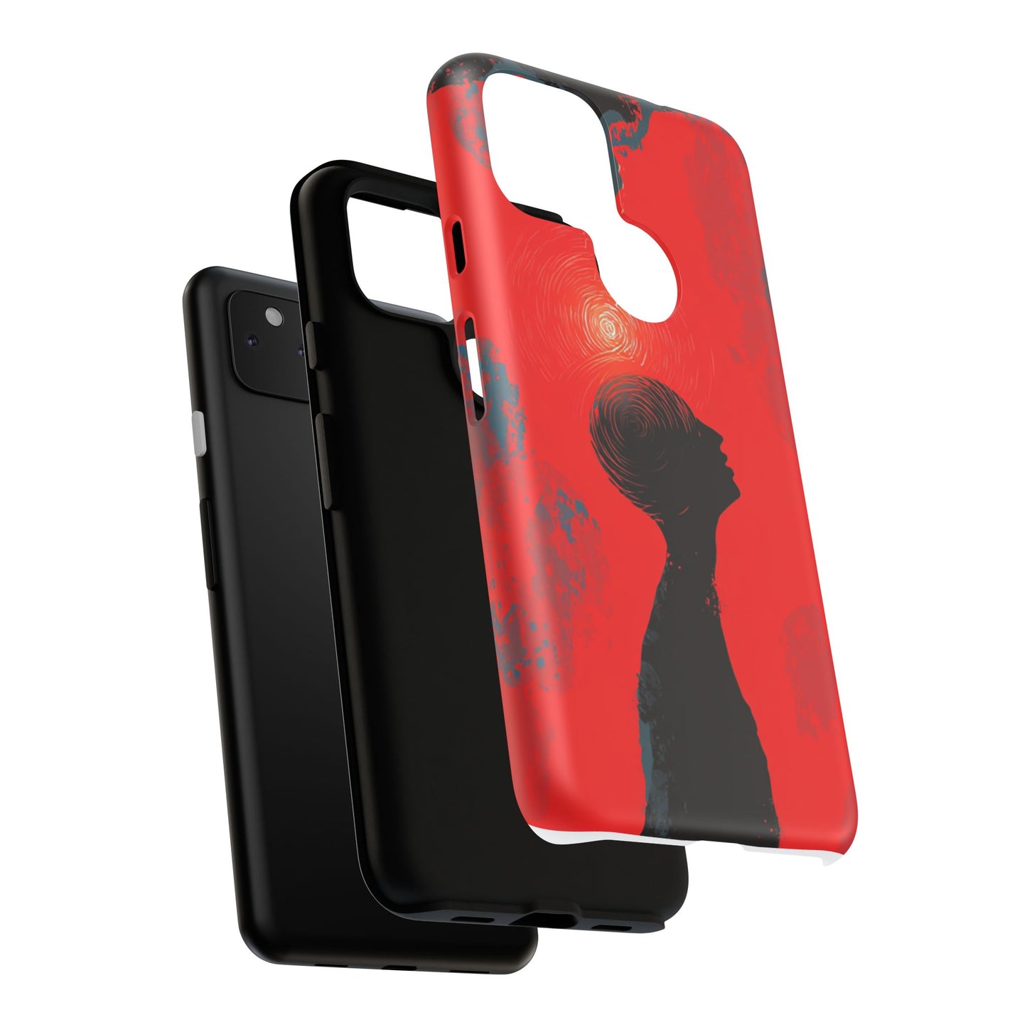 Mental Eclipse | Bold Surreal Art for Deep Thinkers – Red & Black Abstract Design
