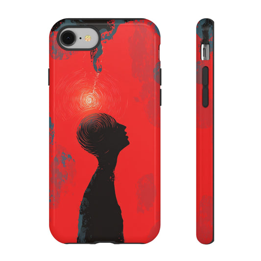 Mental Eclipse | Bold Surreal Art for Deep Thinkers – Red & Black Abstract Design