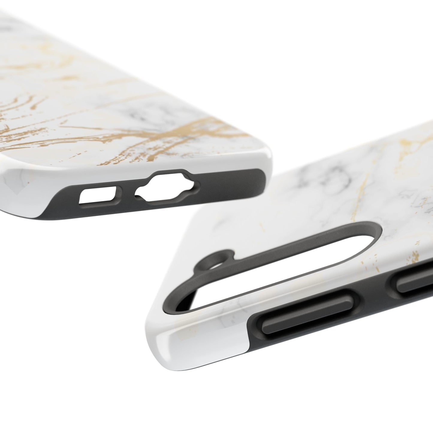 Gold Marble Tough Phone Case – Shockproof Luxury Cover for iPhone & Samsung