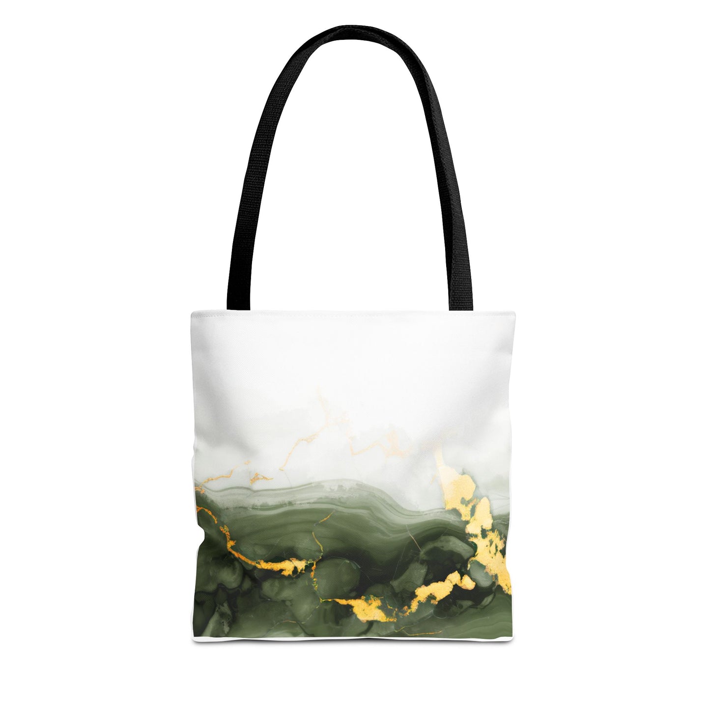 Green Marble Tote Bag – All Over Print Elegant Carryall