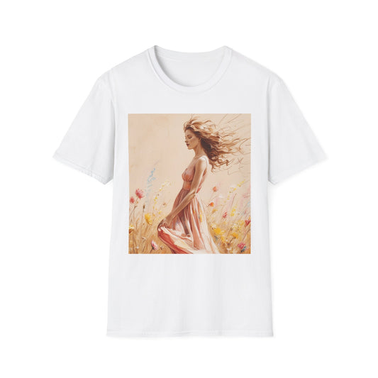 Vintage Woman Art T-Shirt - Unisex Softstyle Graphic Tee