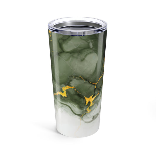 Green Marble Stainless Steel Tumbler – 20oz Insulated Travel Cup