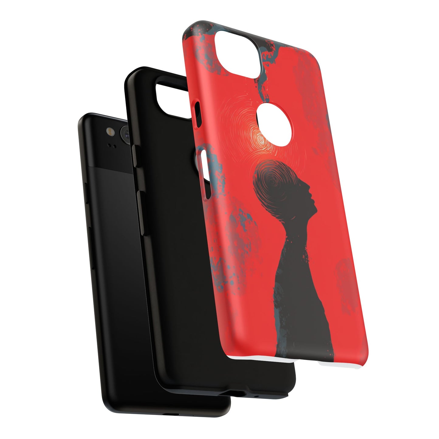 Mental Eclipse | Bold Surreal Art for Deep Thinkers – Red & Black Abstract Design