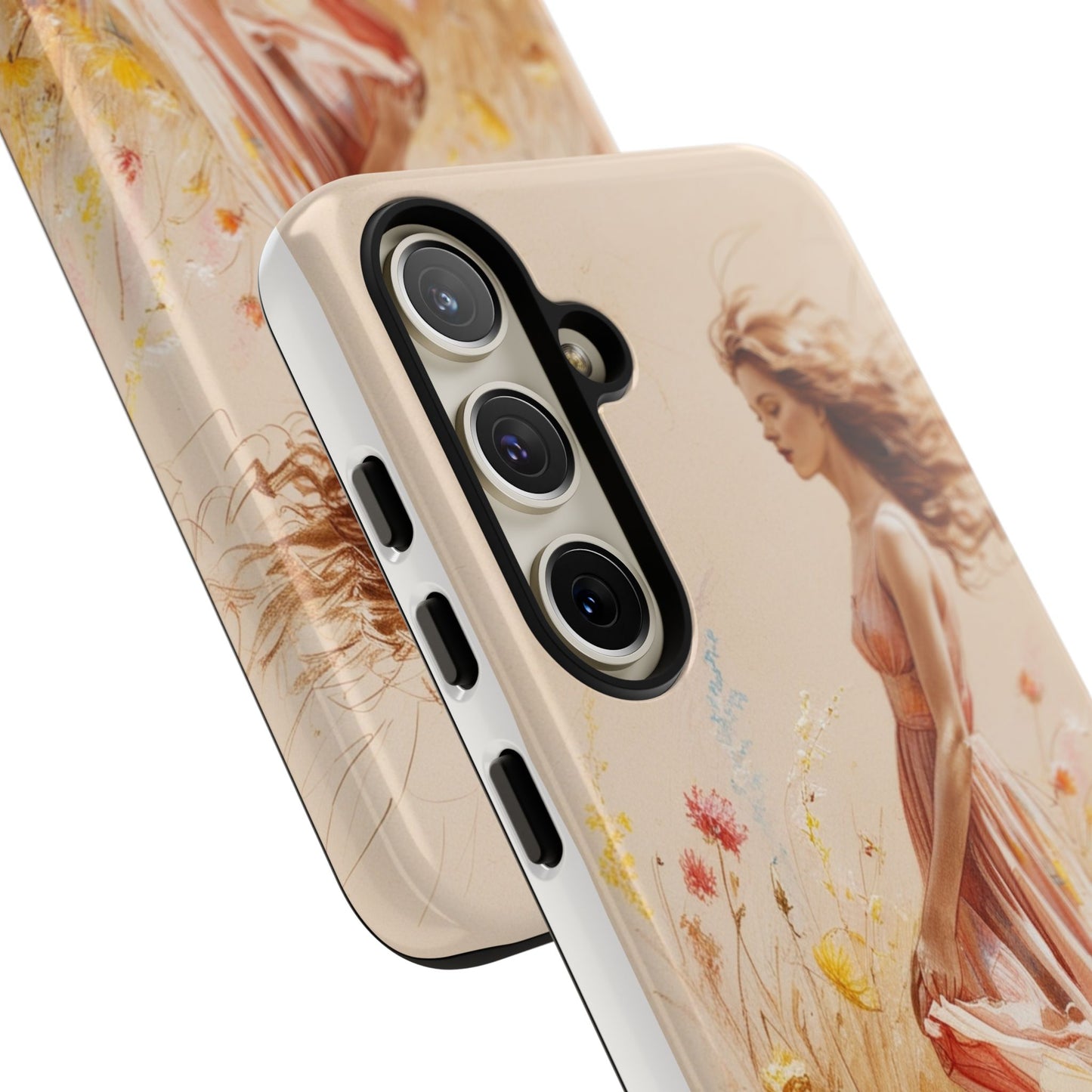 Phone Case - Vintage Woman Art Tough Case - Shockproof Matte & Glossy Finish