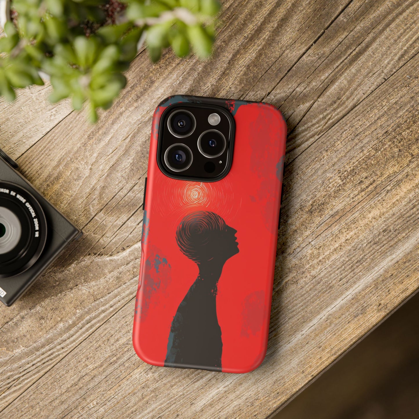 Mental Eclipse | Bold Surreal Art for Deep Thinkers – Red & Black Abstract Design