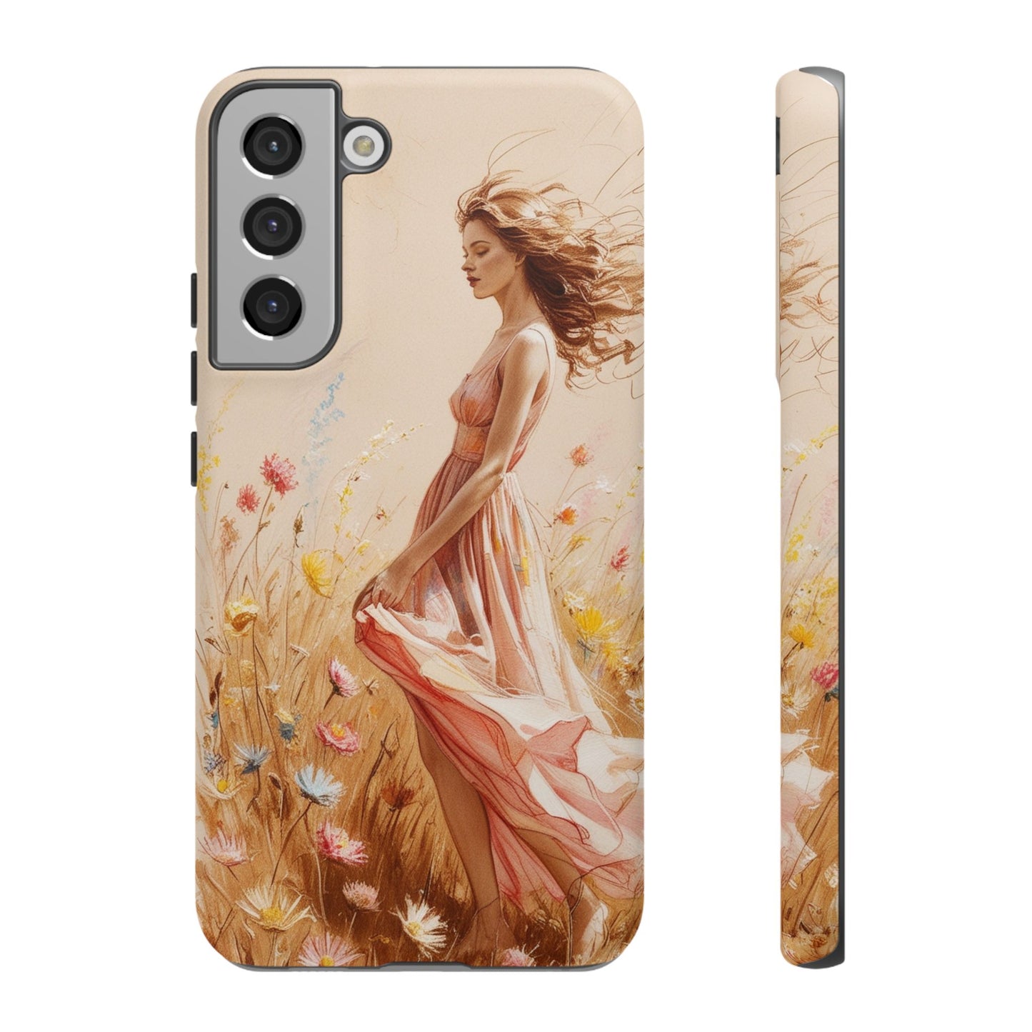 Phone Case - Vintage Woman Art Tough Case - Shockproof Matte & Glossy Finish