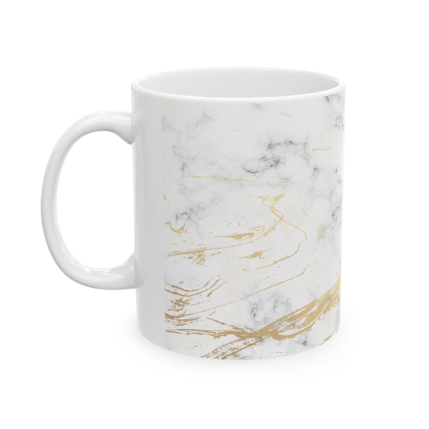 White Marble Ceramic Mug – 11oz & 15oz Coffee Tea Cup