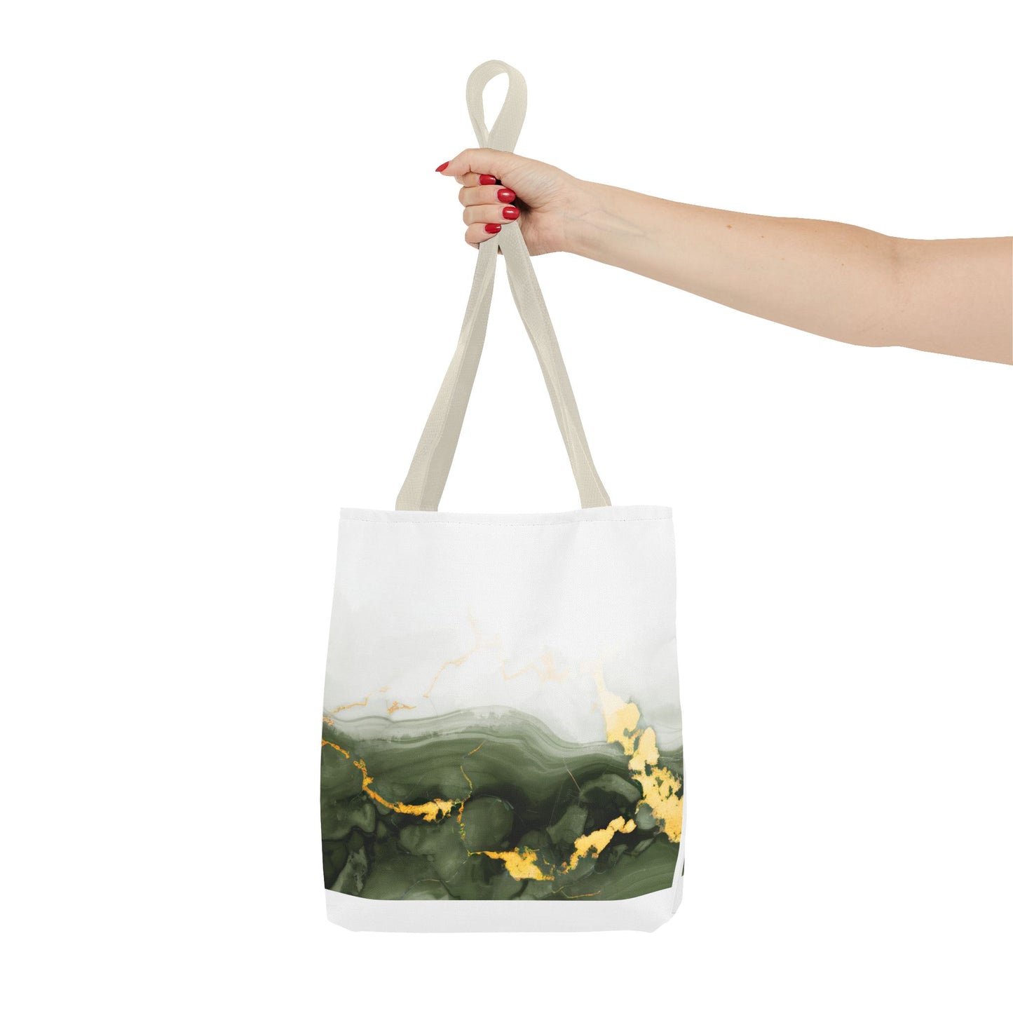 Green Marble Tote Bag – All Over Print Elegant Carryall