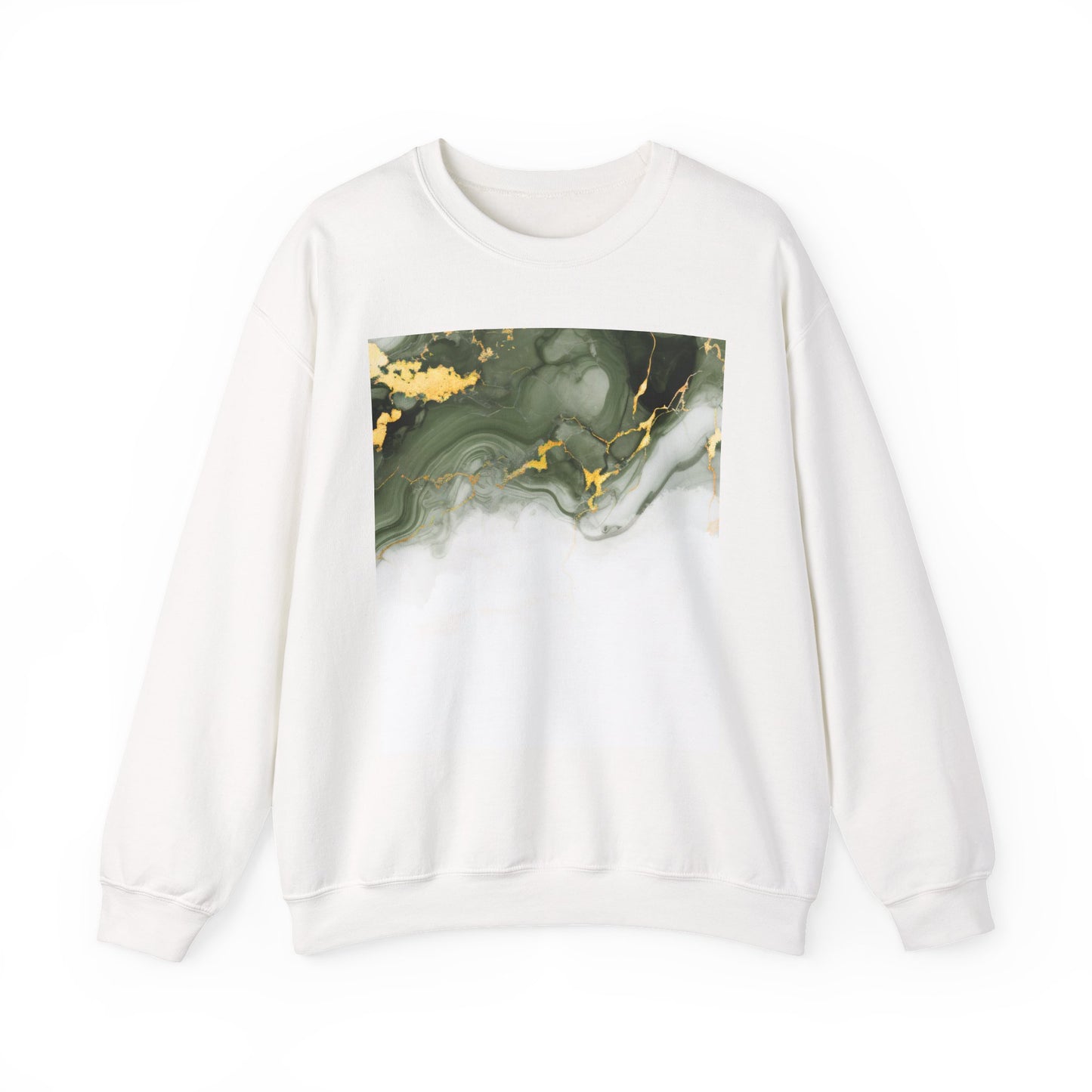 Luxury Green Marble Sweatshirt - Unisex Cozy Fit