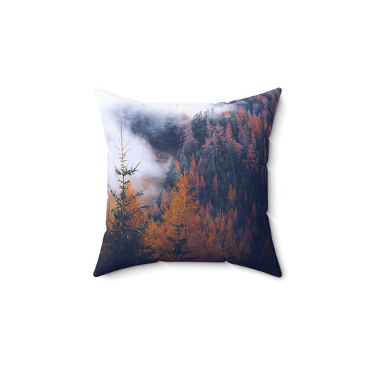 Peaceful Forest Throw Pillow – Spun Polyester Square Cushion
