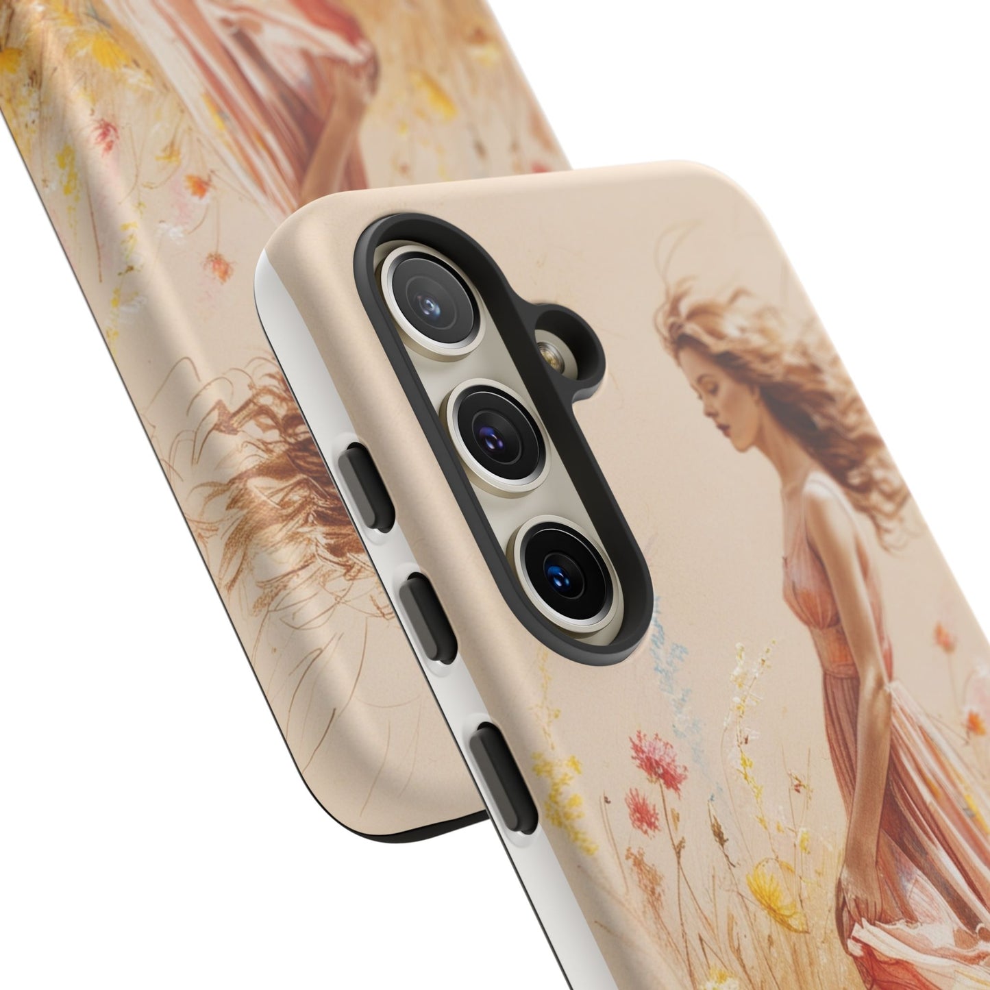 Phone Case - Vintage Woman Art Tough Case - Shockproof Matte & Glossy Finish