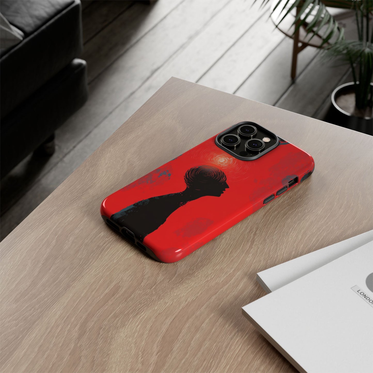Mental Eclipse | Bold Surreal Art for Deep Thinkers – Red & Black Abstract Design
