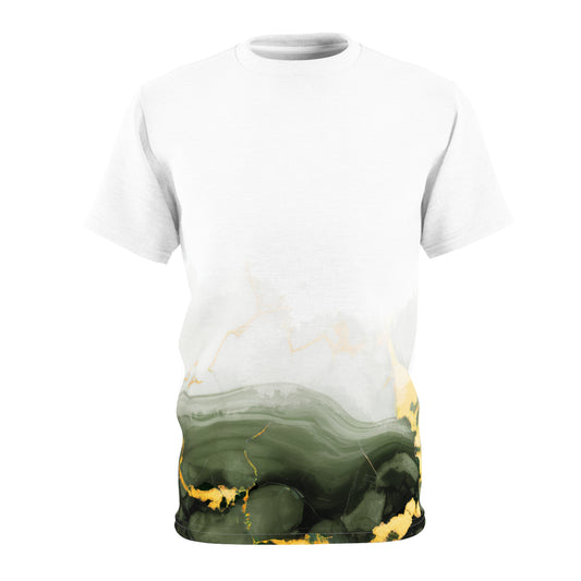 Luxury Green Marble All Over Print Tee - Unisex