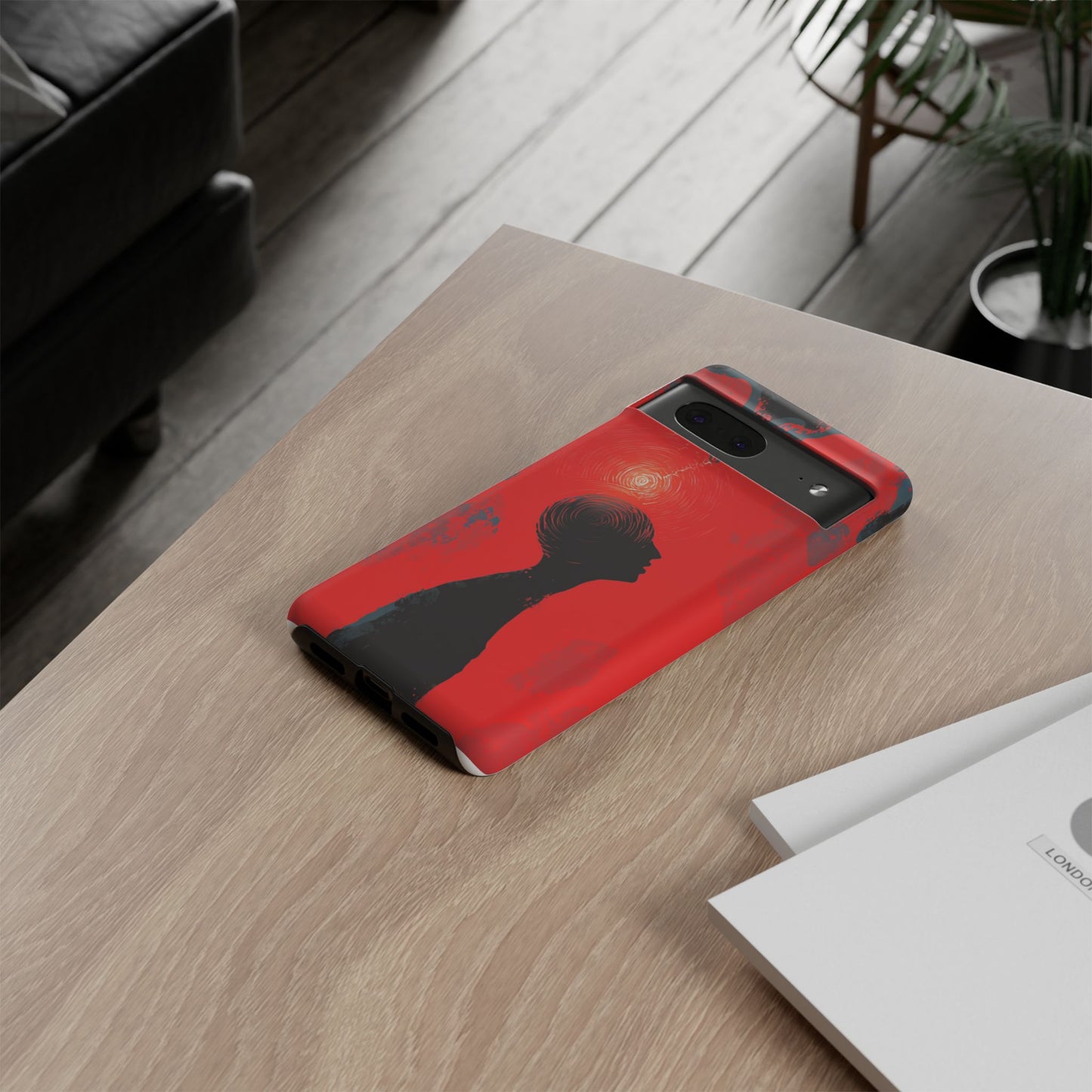 Mental Eclipse | Bold Surreal Art for Deep Thinkers – Red & Black Abstract Design