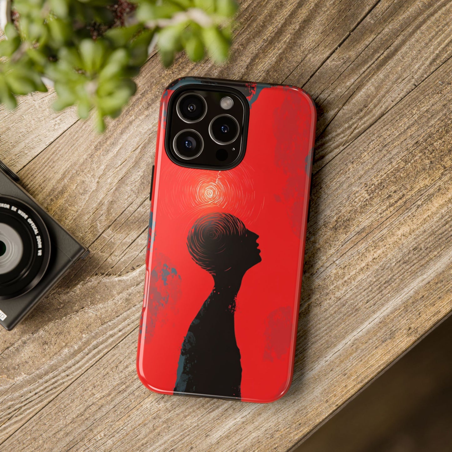 Mental Eclipse | Bold Surreal Art for Deep Thinkers – Red & Black Abstract Design