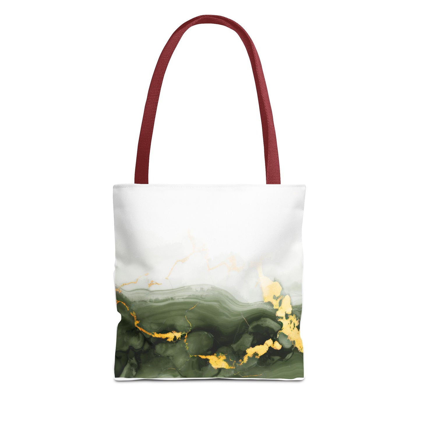 Green Marble Tote Bag – All Over Print Elegant Carryall