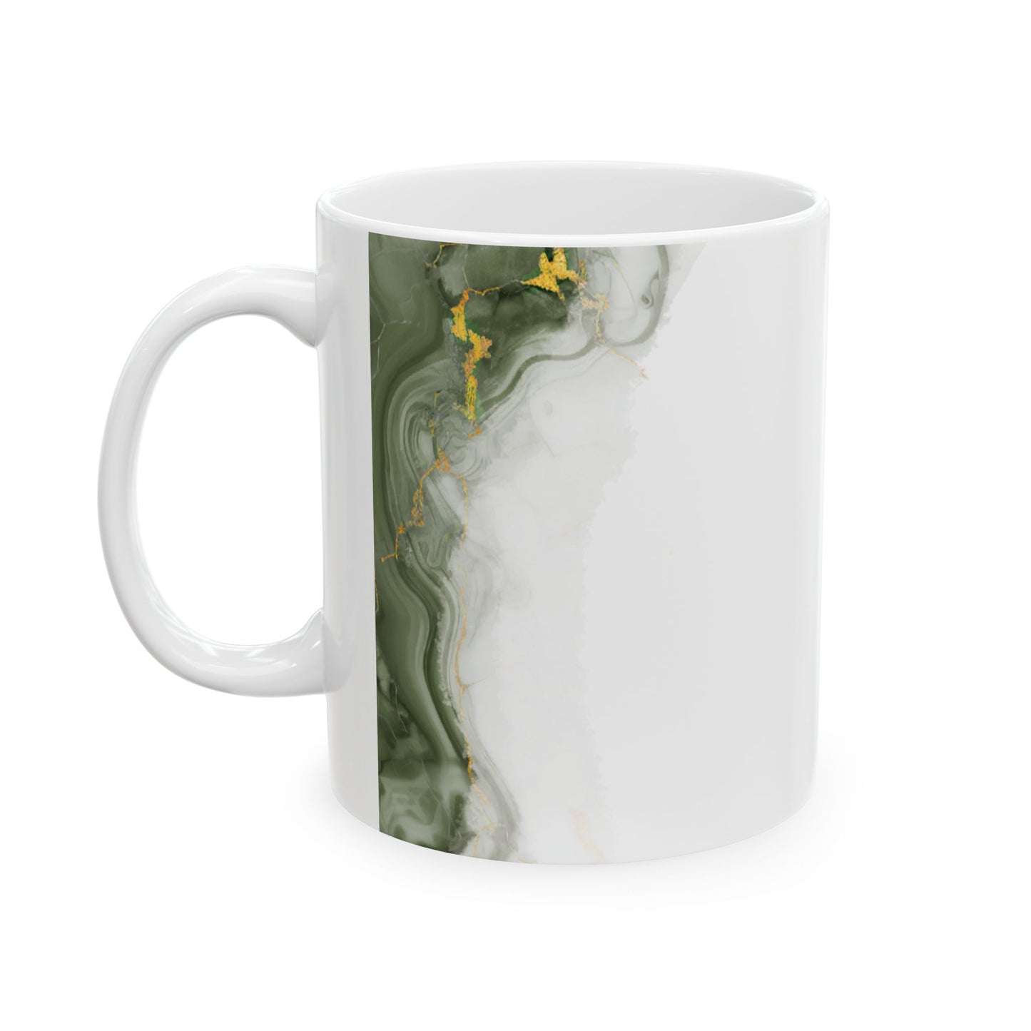 Green Marble Ceramic Mug - 11oz & 15oz Coffee Tea Cup