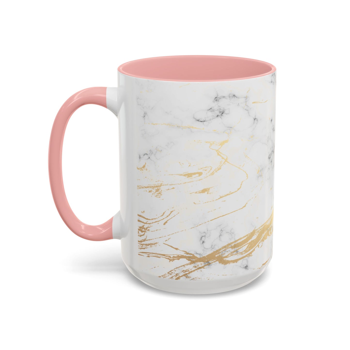 Gold Marble Accent Coffee Mug – Two-Tone Ceramic Cup 11oz & 15oz