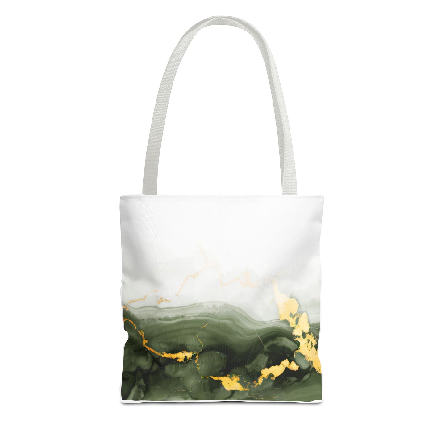 Green Marble Tote Bag – All Over Print Elegant Carryall