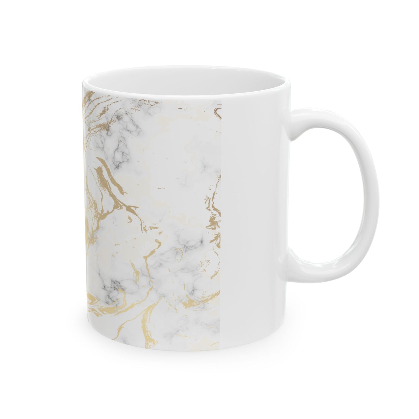 White Marble Ceramic Mug – 11oz & 15oz Coffee Tea Cup