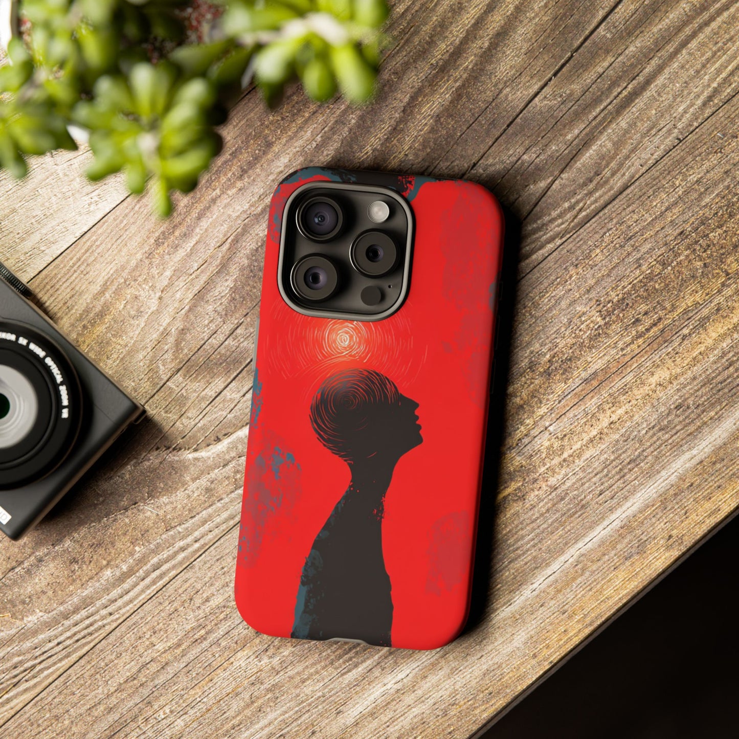 Mental Eclipse | Bold Surreal Art for Deep Thinkers – Red & Black Abstract Design