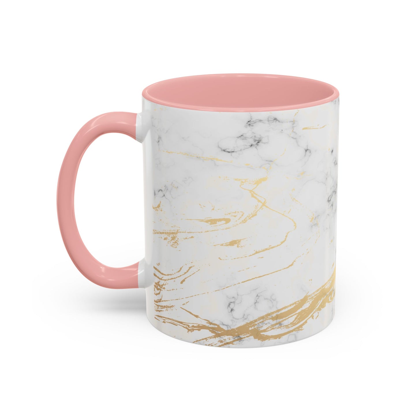 Gold Marble Accent Coffee Mug – Two-Tone Ceramic Cup 11oz & 15oz