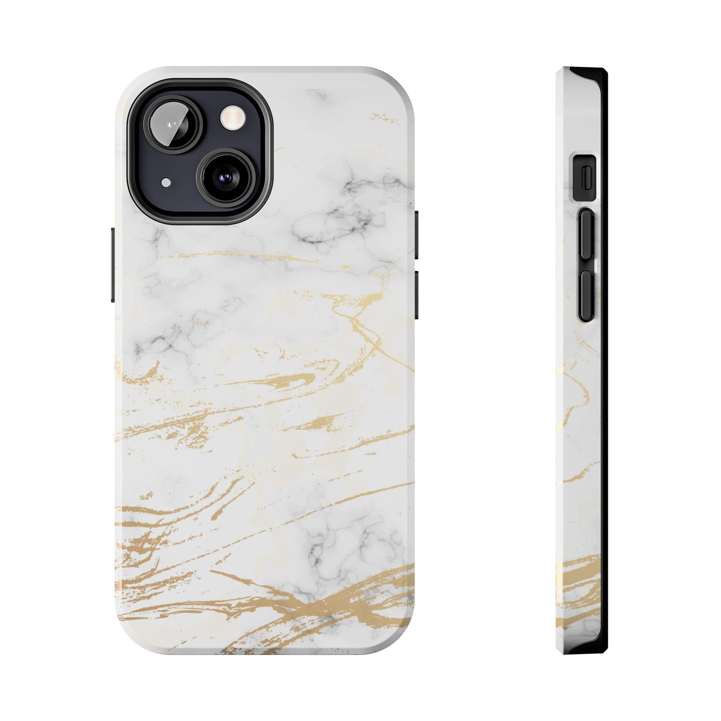 Gold Marble Tough Phone Case – Shockproof Luxury Cover for iPhone & Samsung