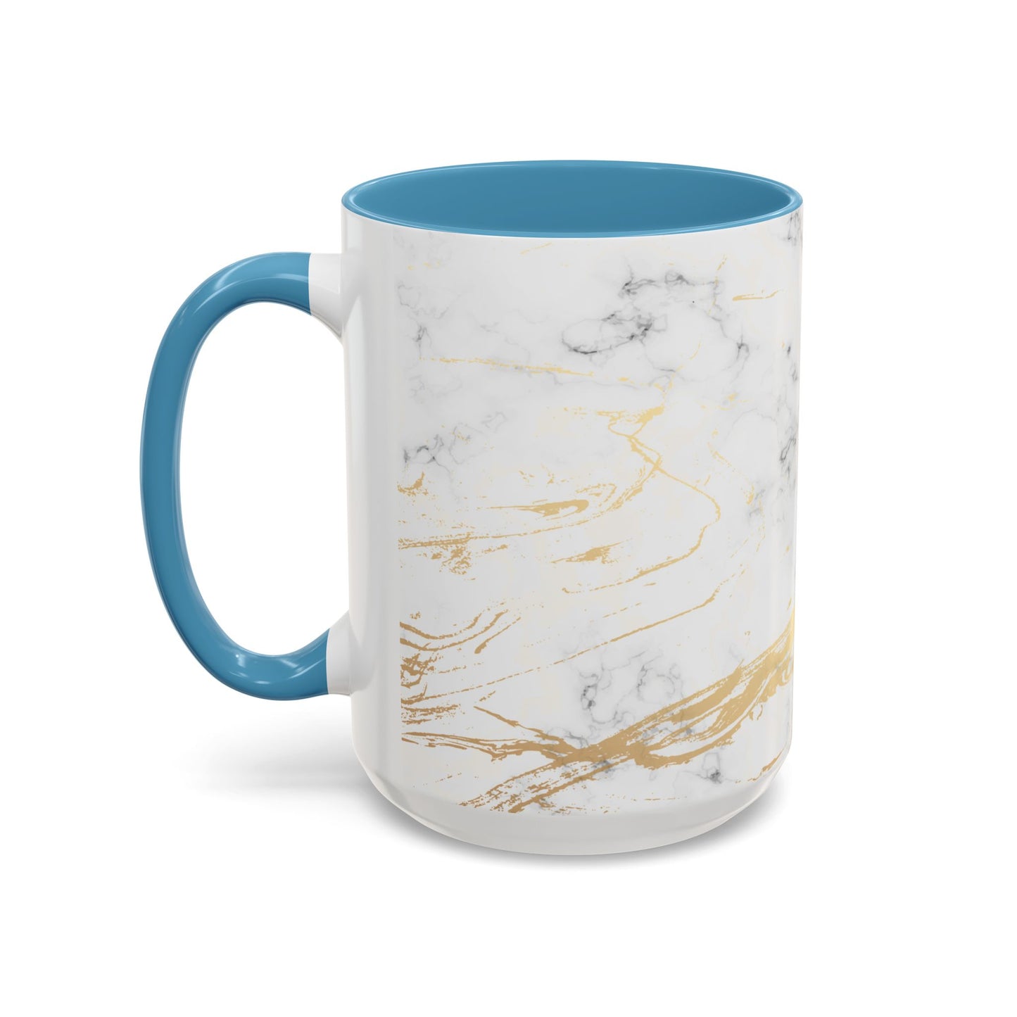 Gold Marble Accent Coffee Mug – Two-Tone Ceramic Cup 11oz & 15oz