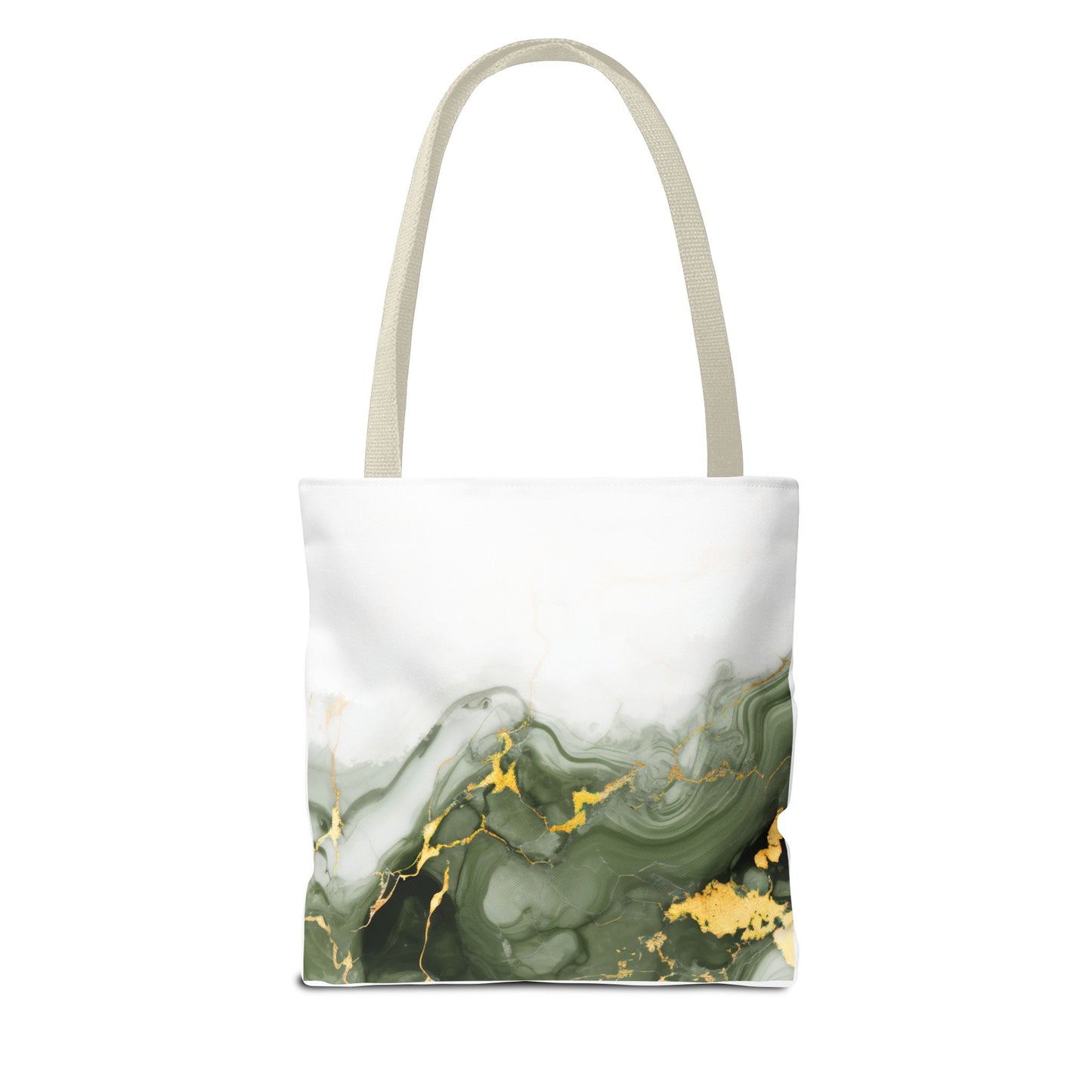 Green Marble Tote Bag – All Over Print Elegant Carryall