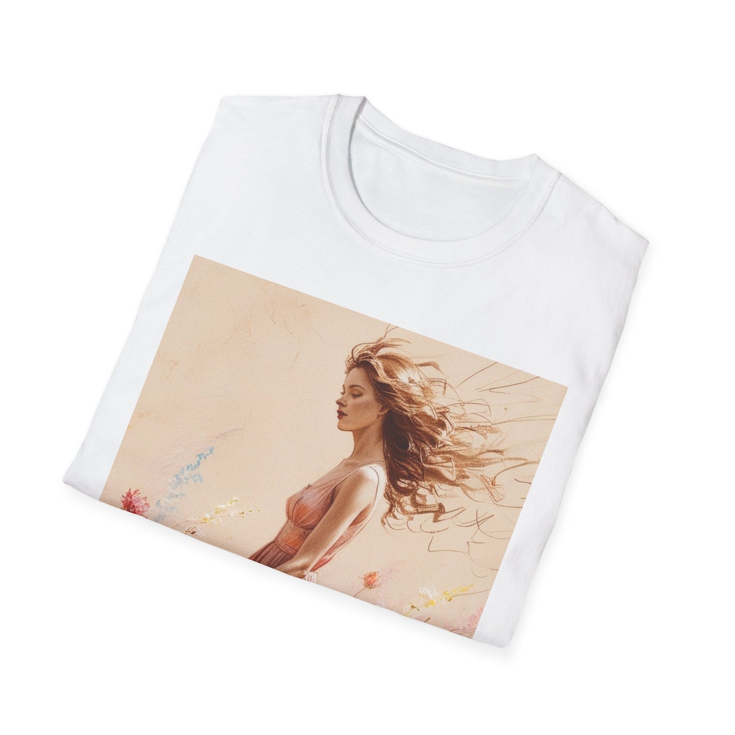 Vintage Woman Art T-Shirt - Unisex Softstyle Graphic Tee
