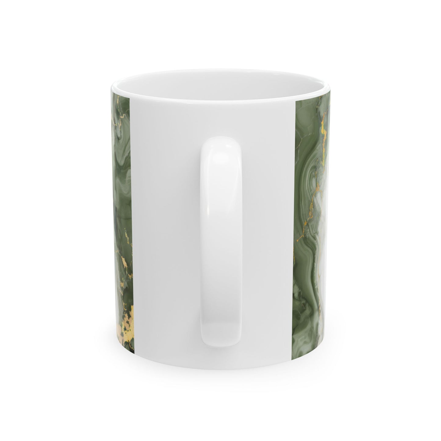 Green Marble Ceramic Mug - 11oz & 15oz Coffee Tea Cup