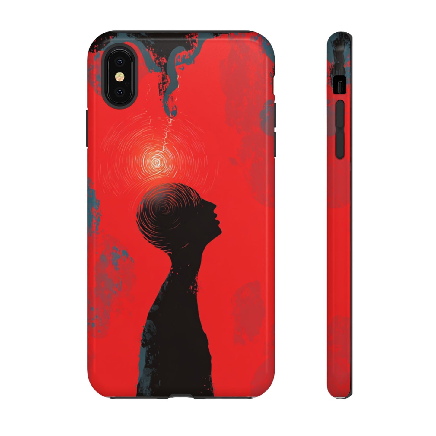 Mental Eclipse | Bold Surreal Art for Deep Thinkers – Red & Black Abstract Design