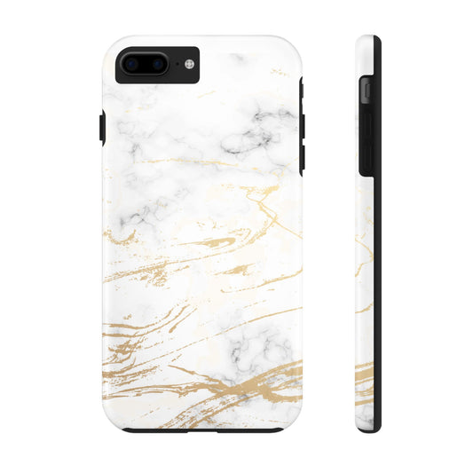 Gold Marble Tough Phone Case – Shockproof Luxury Cover for iPhone & Samsung