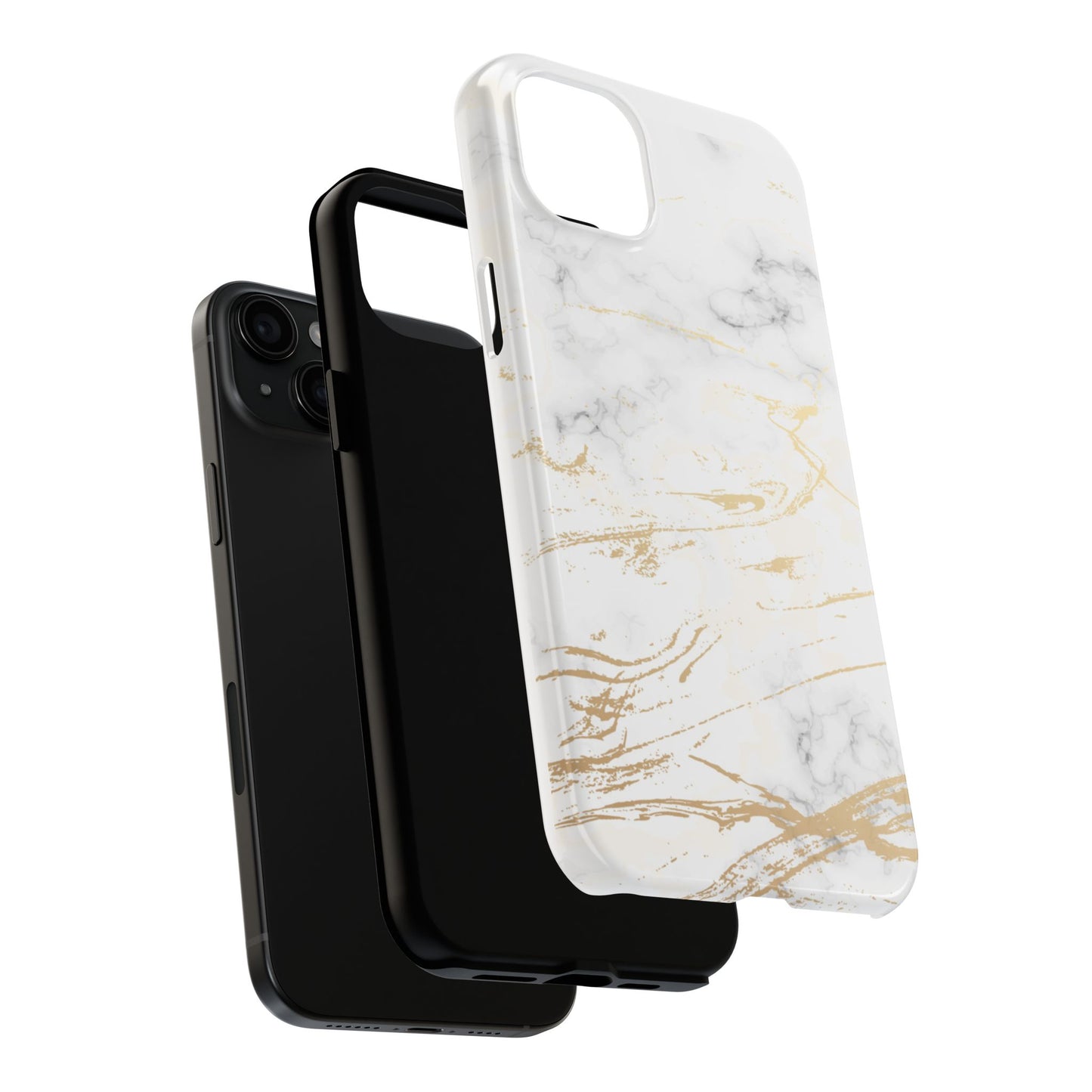 Gold Marble Tough Phone Case – Shockproof Luxury Cover for iPhone & Samsung